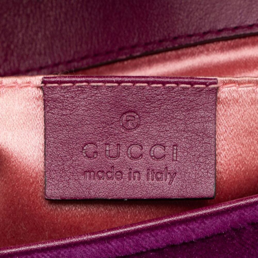 Gucci Matelasse Velvet GG Marmont Mini Flap  Bag - Picture 8 of 15